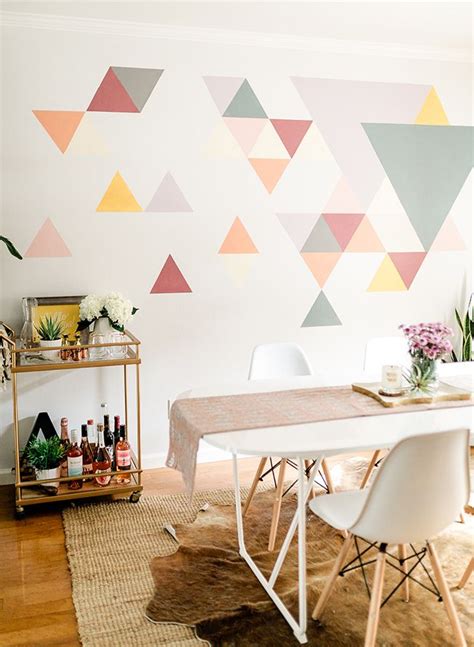 A DIY Geometric Wall Mural with BEHR Paint - Inspired By This | Bedroom ...