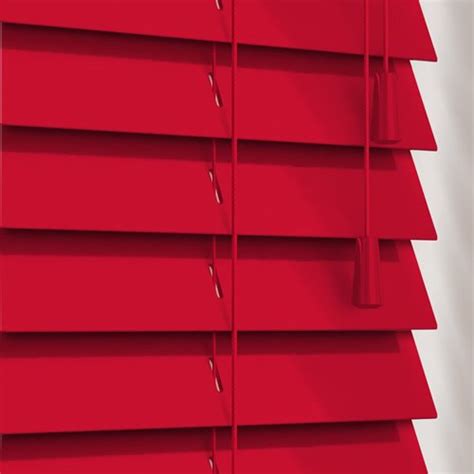 Luxury Gloss Red Wooden Blinds, 50mm Made to Measure