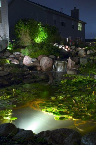 Garden Pond Lighting #backyardideas #lighting #koipond #pond #waterfall | Backyard water feature ...