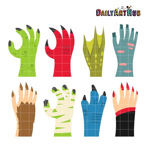 Monster Hands Clip Art Set – Daily Art Hub – Free Clip Art Everyday