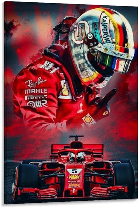 GSSG F1 Racing Driver Poster Sebastian Vettel Canvas Art Poster and ...