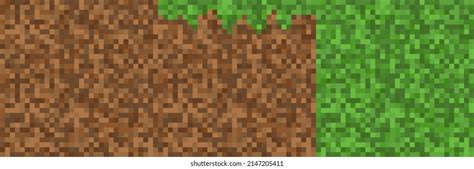 Pixel Style Game Dirt Grass Block Stock Vector (Royalty Free ...