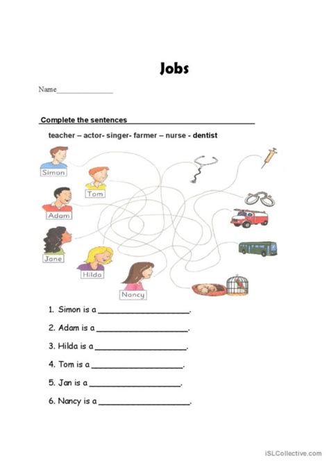 1,806 JOBS English ESL worksheets pdf & doc