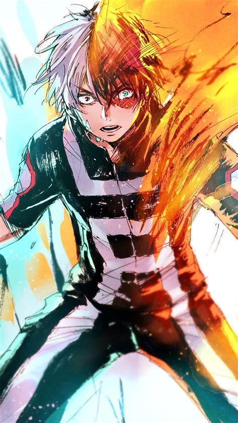 #328500 Shoto Todoroki, Fire and Ice, My Hero Academia, 4K phone HD Wallpapers, Images ...