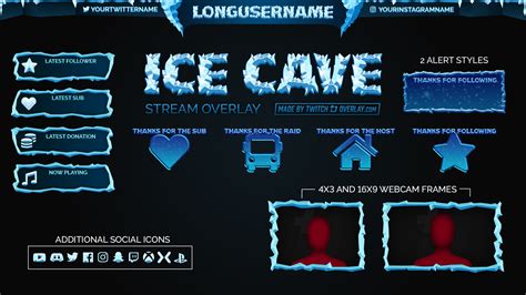 Ice Cave - Snow Twitch Overlay for OBS & Streamlabs