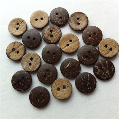 100 Coconut Buttons 15mm Coconut Shell Button 5/8 inch