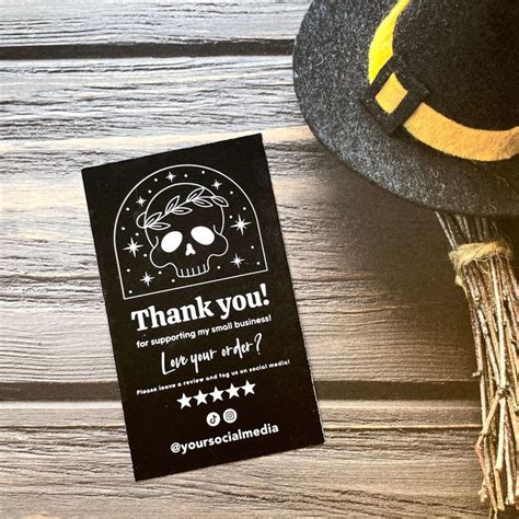 Skull Goth Stars Thank You Cards Social Media Cards Thank You Cards ...