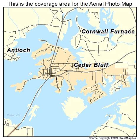 Aerial Photography Map of Cedar Bluff, AL Alabama