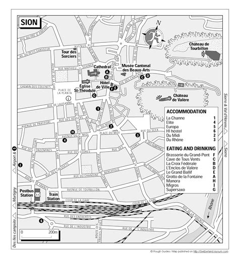 Map of Sion, Switzerland