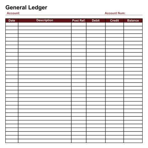 Printable General Ledger Sheets Web A Printable General Ledger That You Can Use To Keep Track Of ...