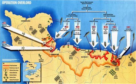 D-Day Chronology Map | Normandy map, Battle of normandy, D day invasion