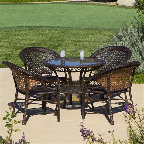 Home Loft Concepts Andre 5 Piece Wicker Outdoor Dining Set & Reviews | Wayfair