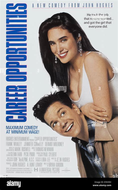 CAREER OPPORTUNITIES, US poster art, from top: Jennifer Connelly, Frank Whaley, 1991, ©Universal ...