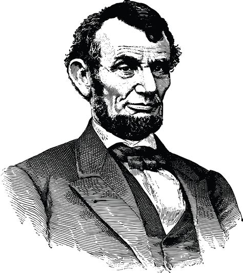 Free Clipart Of A Black and White Portrait of Abraham Lincoln