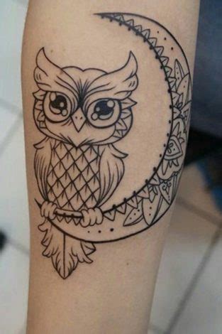 12+ Adorable Owl and Moon Tattoo Ideas - PetPress