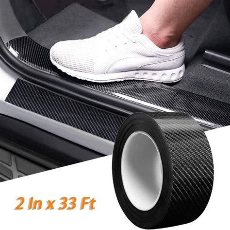 Thboxes Car Sill Protectors Strips, 5D Carbon Fiber Self-Adhesive Car ...