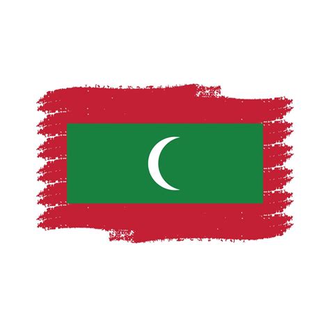 Maldives flag vector with watercolor brush style 4490391 Vector Art at Vecteezy