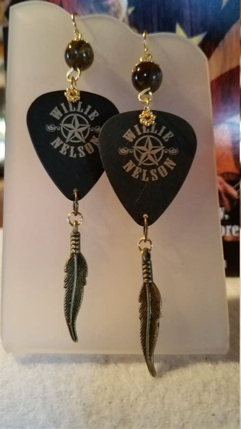 Willie Nelson Guitar Pick Earrings | www.stillisstillmoving.com