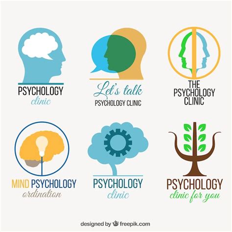 Colorful pack of flat psychology logos Vector | Free Download