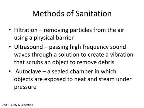 PPT - Unit I: Safety & Sanitation PowerPoint Presentation, free ...