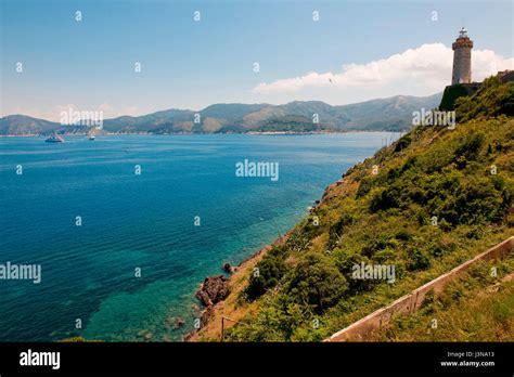 Napoleon's view from Villa dei Mulini, palace of Emperor Napoleon, exile house, Portoferraio ...