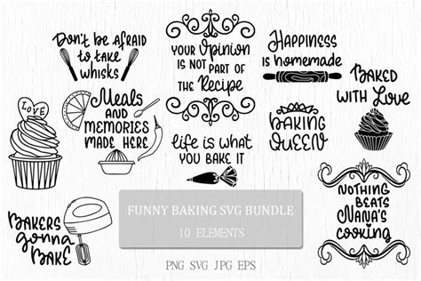 Baking SVG Bundle | Funny kitchen quotes | Cooking sayings