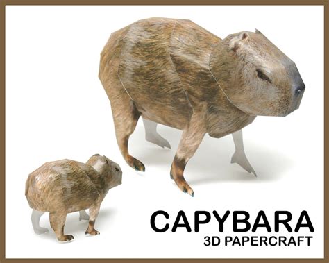 CAPYBARA 3D Papercraft / 3d Origami / Capybara Paper Model / Animal 3d ...