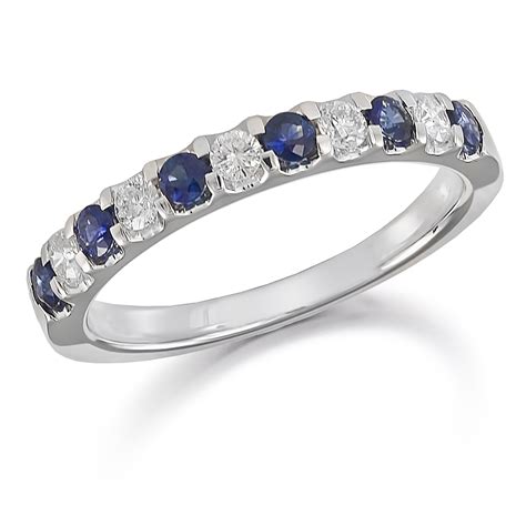 Platinum Diamond And Sapphire 0.50ct Half Eternity Ring | Rings | Jewellery | Mappin & Webb