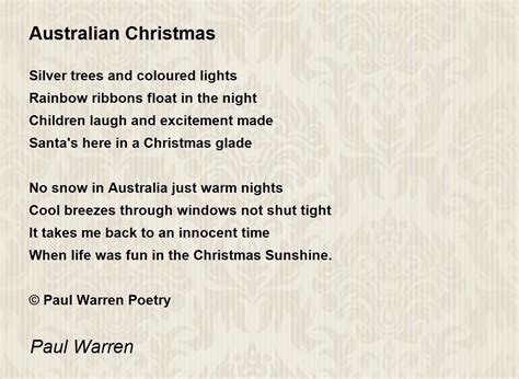 Australian Christmas - Australian Christmas Poem by Paul Warren