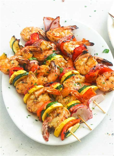 What To Have With Shrimp Skewers - Roasted Red Pepper Dip Grilled Shrimp Skewers The Endless ...