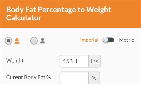 Body Fat Percentage and Weight Calculator