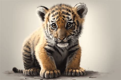 Cute Baby Tiger Illustration 1 Graphic by 1xMerch · Creative Fabrica