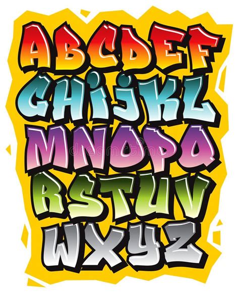 Cartoon Comic Graffiti Doodle Font Alphabet. Vector Stock Vector ...