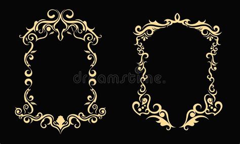 Decorative Vintage Floral Frame Set and Certificate Border Set. Stock Vector - Illustration of ...