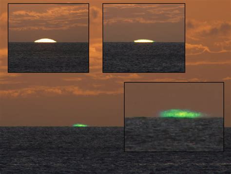 Captured a green "flash" at sunset, a slightly rare atmospheric ...