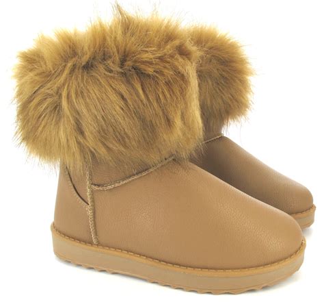 WOMENS QUILTED WINTER FUR LINED LADIES FASHION SNOW ANKLE BOOTS SHOES UK SIZES | eBay