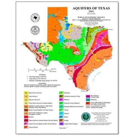 SM0009P. Aquifers of Texas Map (poster) - The Bureau Store