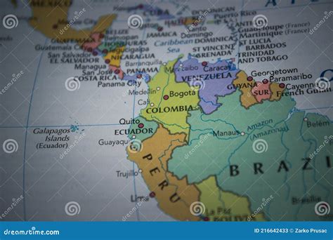 Colombia on the Political World Map Stock Image - Image of culture ...