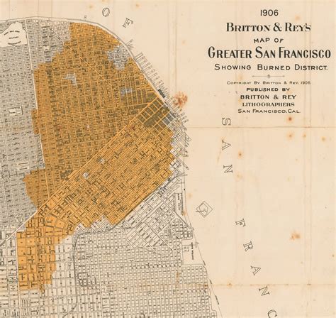 1906 San Francisco Fire Map - Map