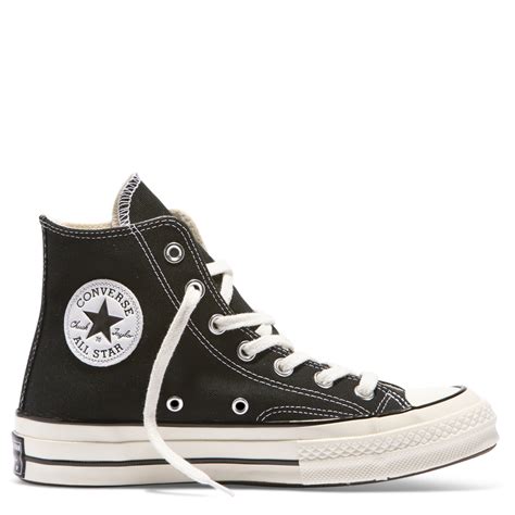 Chuck Taylor All Star 70 High Top Black Black Black Egret in 2020 | Black high top converse ...