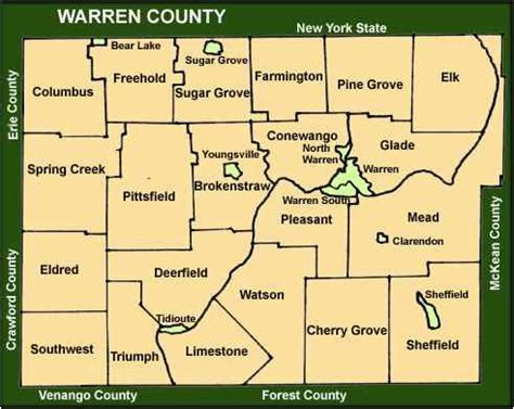 Map Of Warren County Pa - Cities And Towns Map