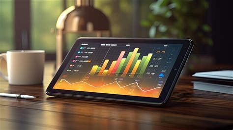 Premium AI Image | Gadget showing a profit chart on the screen Created with Generative AI