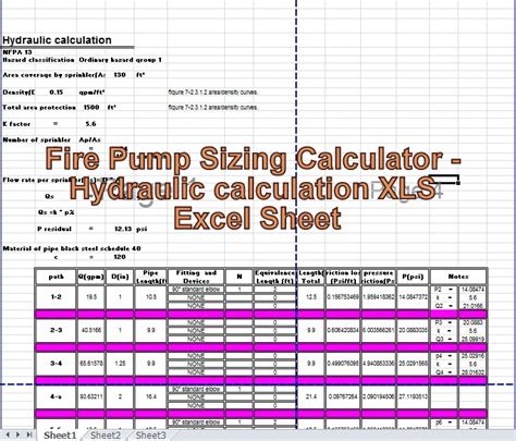 Engineering-xls: Fire Pump Sizing Calculator - Hydraulic calculation ...