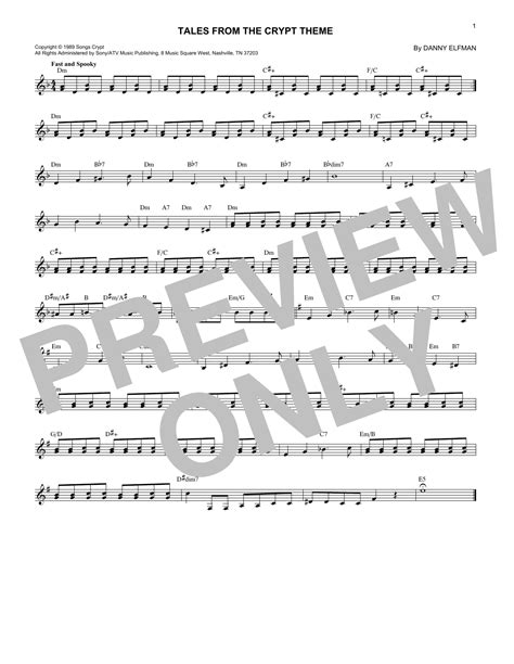 Danny Elfman - Tales From The Crypt Theme sheet music