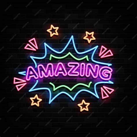 Premium Vector | Amazing neon signs . design template neon sign