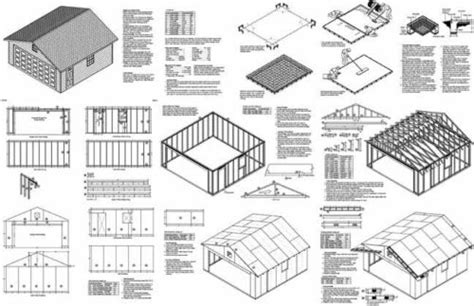 20 x 20 Two Car Garage / Building Blueprint Plans Plans, Design #52020 ...