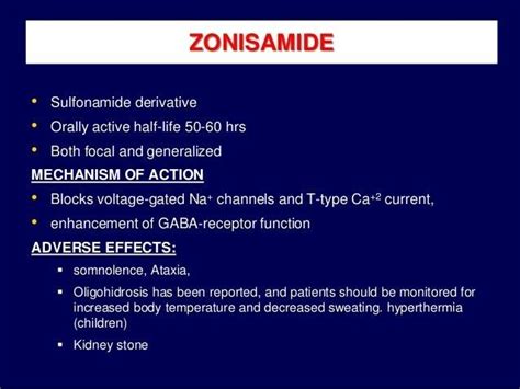 Zonisamide ... | Pharmacology, Health, Half life