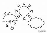 【Weather Coloring PageSunny/Rainy/Cloudy  ぴよぴよプリント sketch template