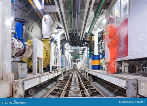 Subway Tunnel Under Construction Stock Photo - Image of line, iron ...