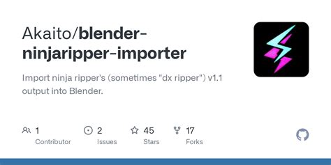 GitHub - Akaito/blender-ninjaripper-importer: Import ninja ripper's (sometimes "dx ripper") v1.1 ...